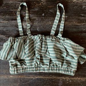 Dazey LA Green Stripe Crop